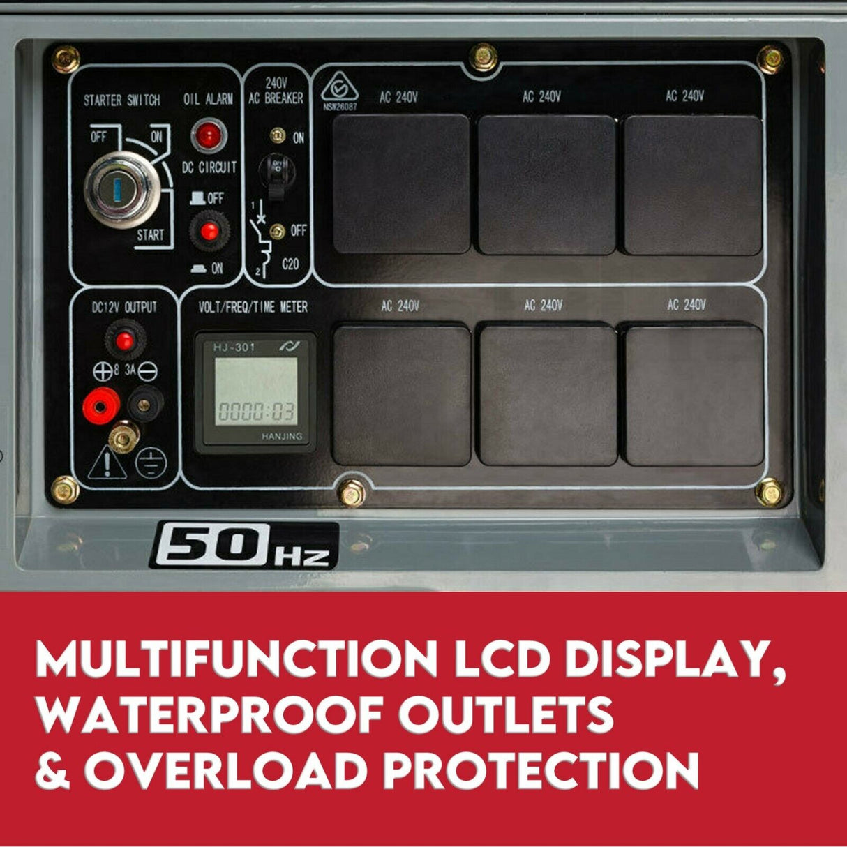 Diesel Generator 8.4kW - Single Phase 6kW Rated 13HP Portable