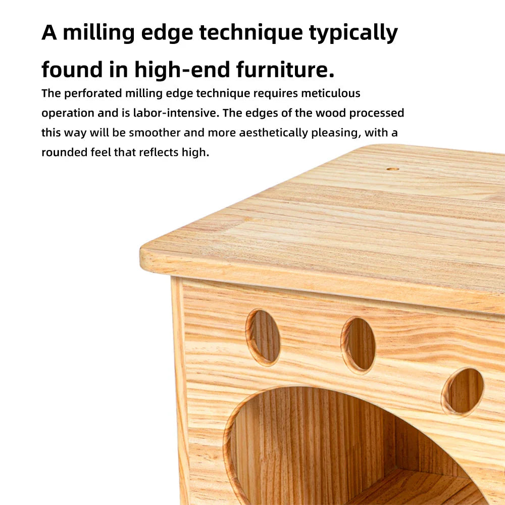 HONEYPOTCAT 176cm Majestic Wood Cat Tree - Multi-Level Retreat