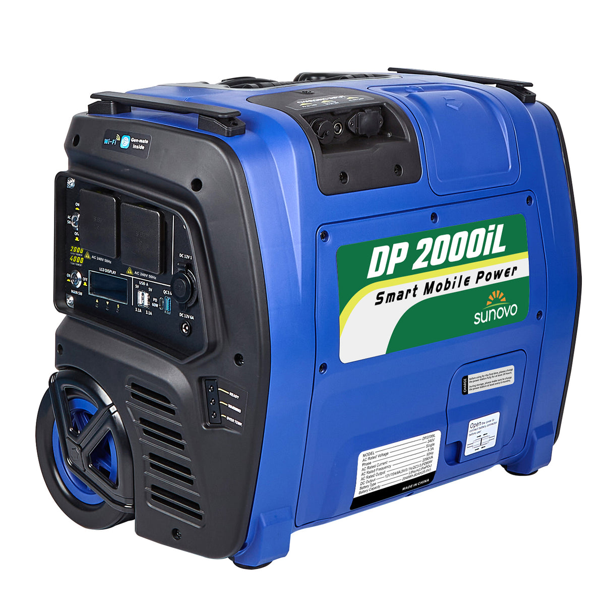 Sunovo 2000W Portable Power Station - Solar Inverter Generator