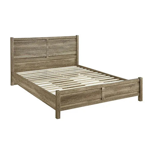 King Size Bed Frame Natural Wood like MDF in Oak Colour - Flea Market