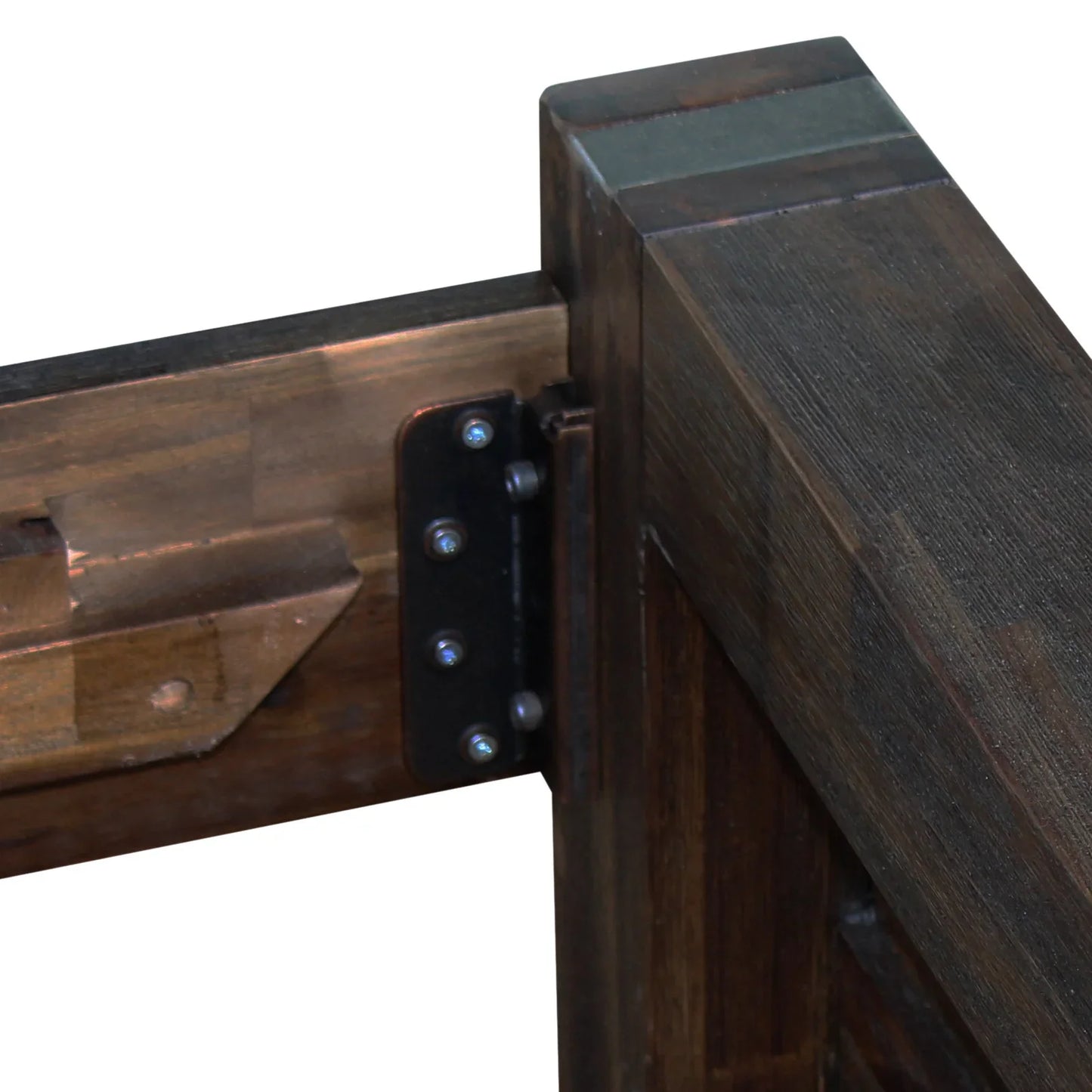 Bed Frame King Size in Solid Wood Veneered Acacia Bedroom Timber Slat in Chocolate - Flea Market