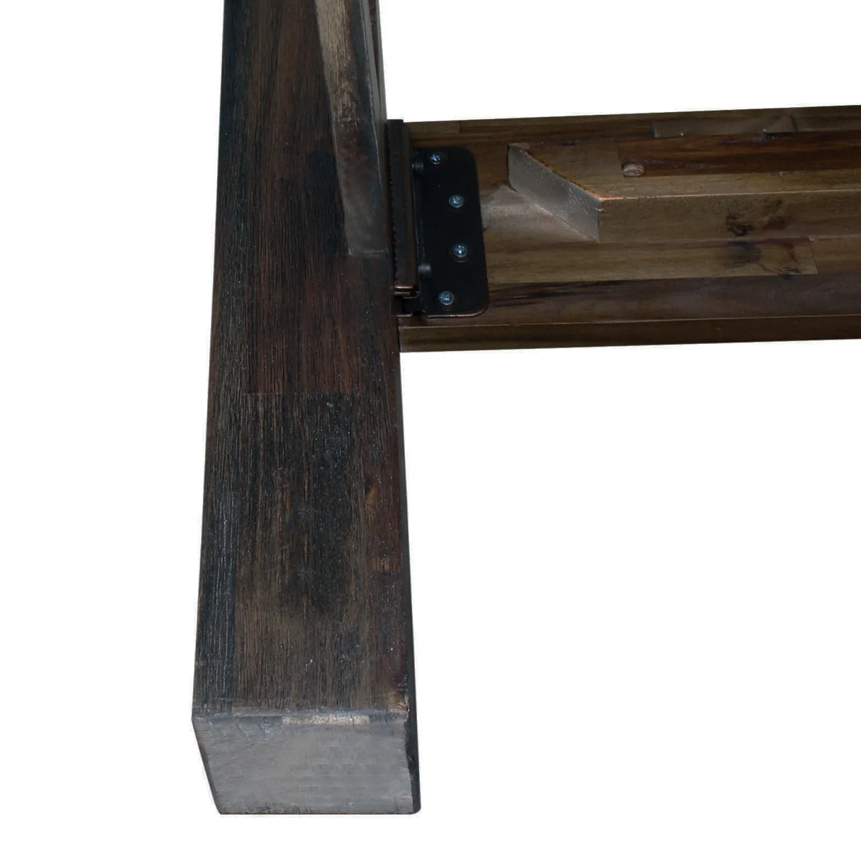 Bed Frame King Size in Solid Wood Veneered Acacia Bedroom Timber Slat in Chocolate - Flea Market