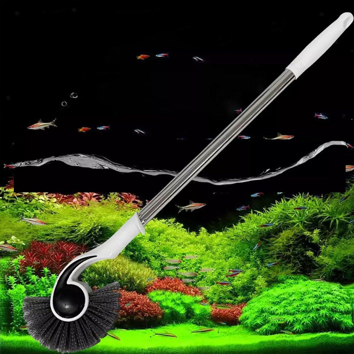 Aquarium Cleaning Brush 125cm Long Handle Algae Removal Tool