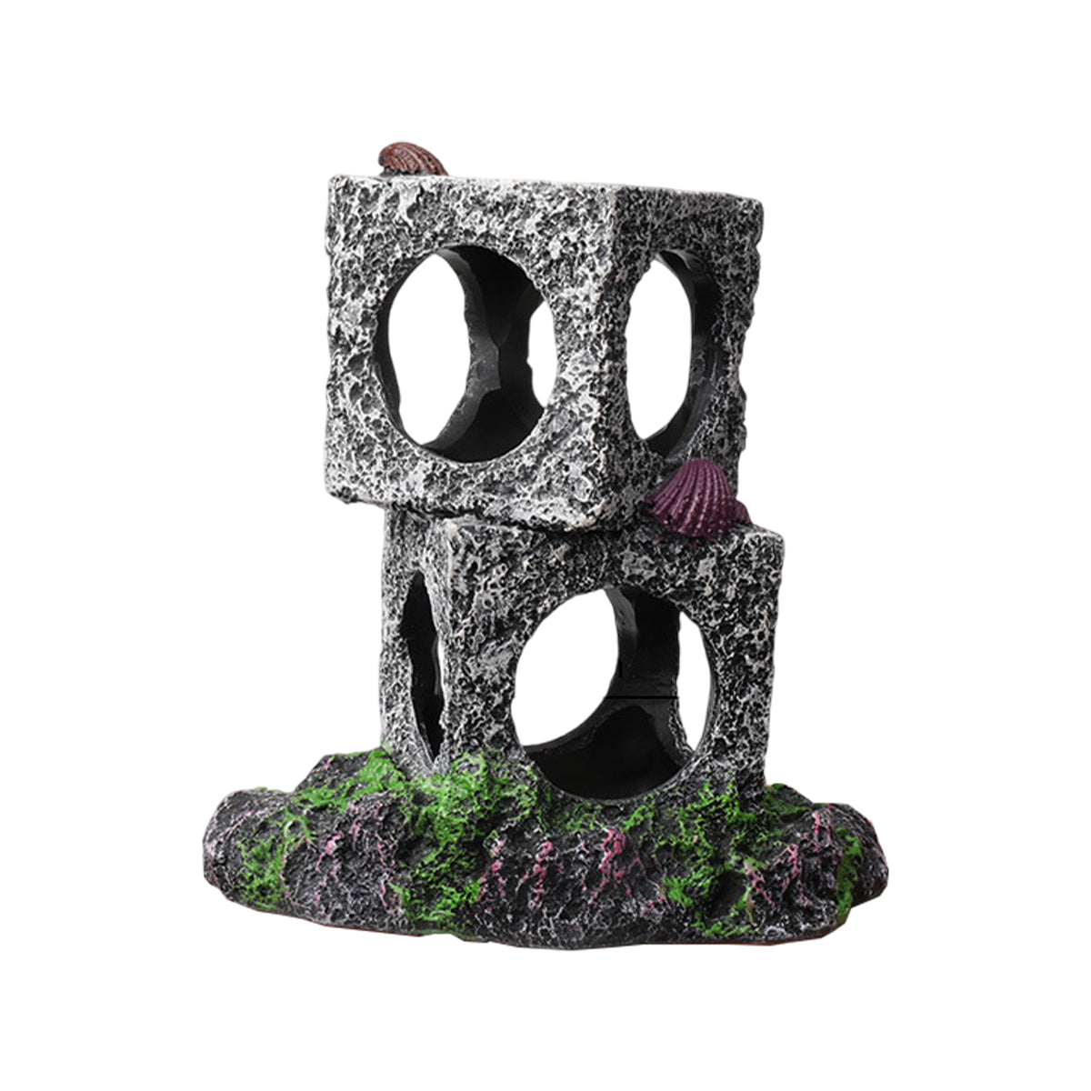 Aquarium Shrimp Shelter 3-Cube Stone Cave Breeding Hiding Decor