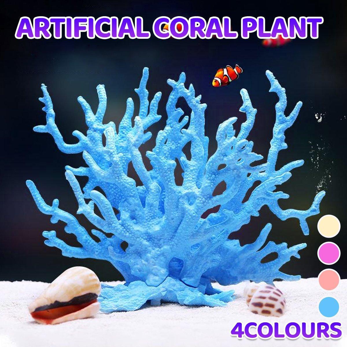 Aquarium Coral Decoration Purple Soft Realistic Plant 12.4x15cm