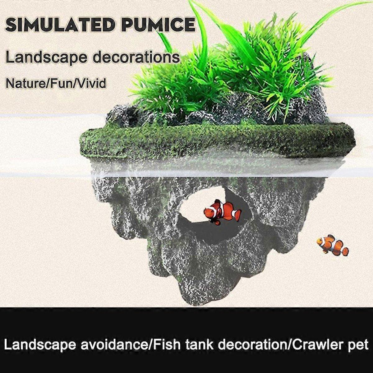 Aquarium Hoverstone Small 13x9x16cm Resin Rock Decoration Natural