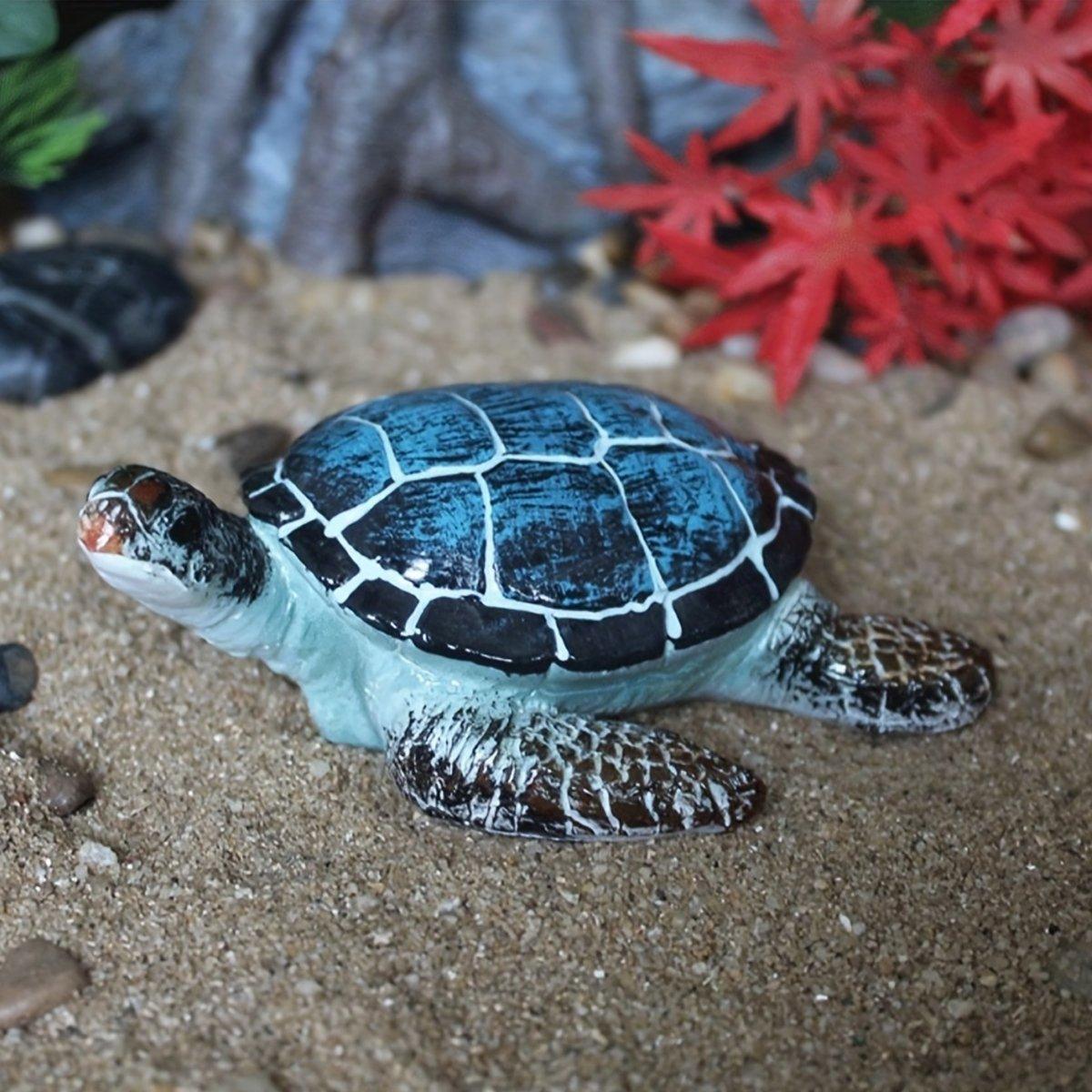 Aquarium Sea Turtle Ornament 11.5cm Resin Underwater Decor