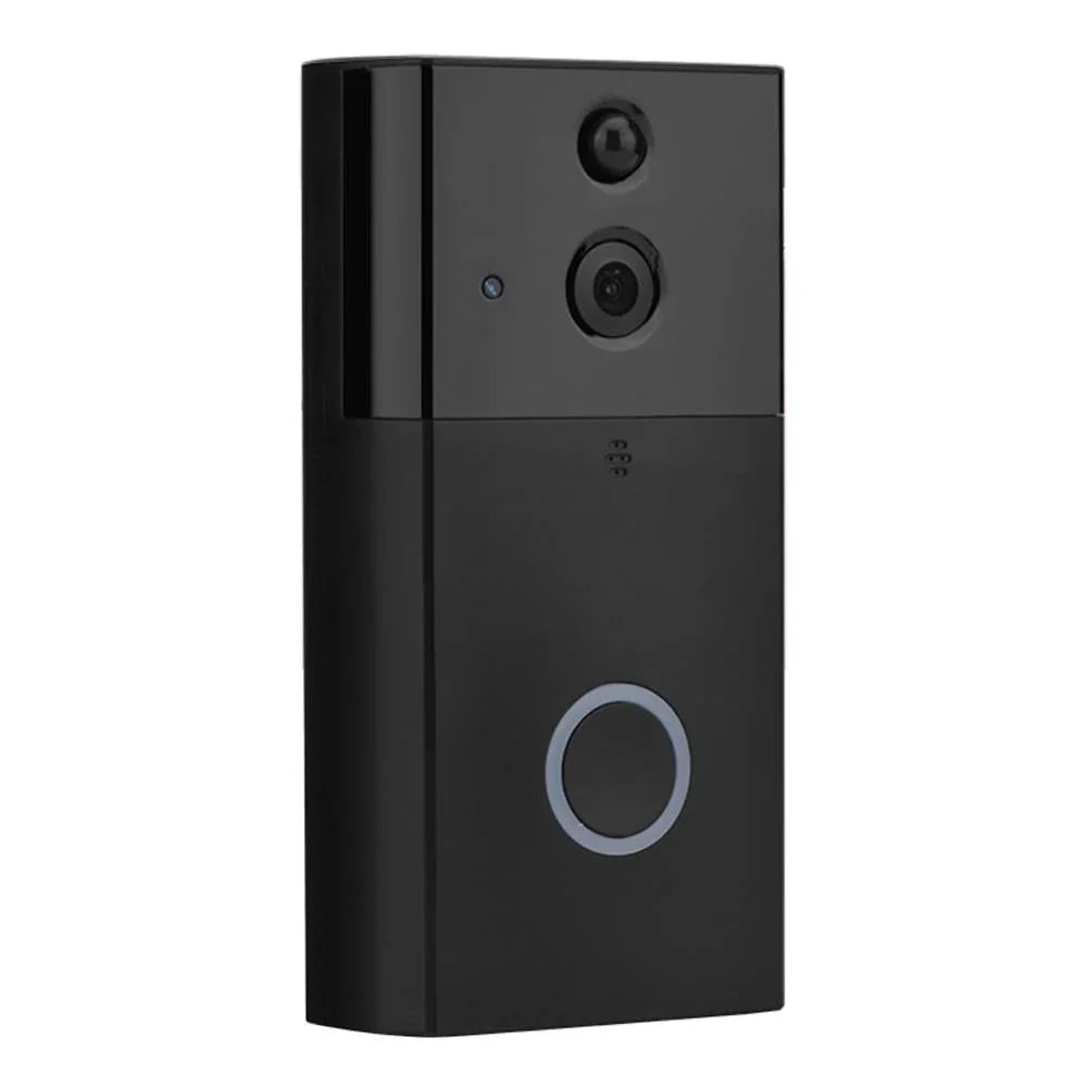 Smart WiFi Video Doorbell Night Vision Motion Detection Black