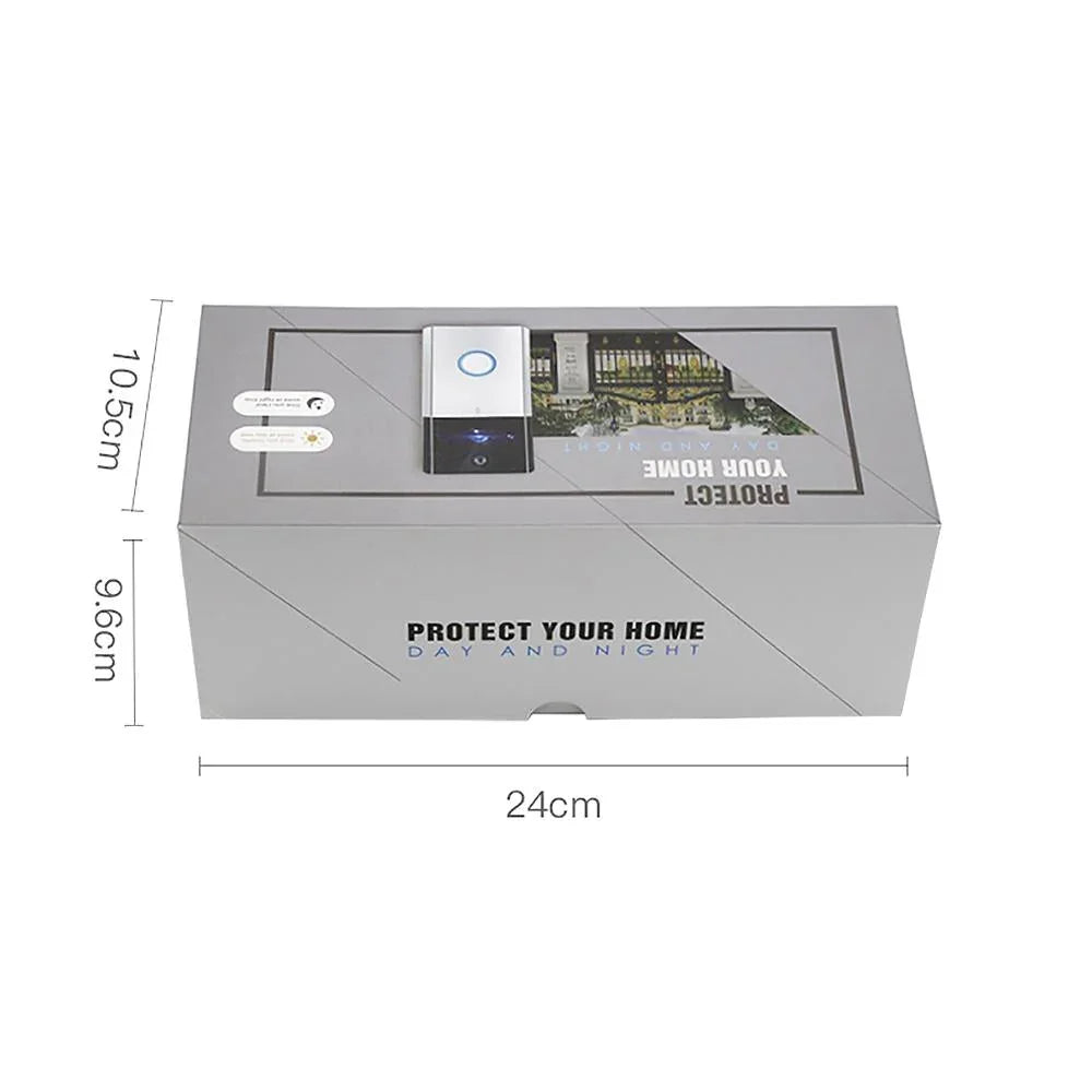 Smart WiFi Video Doorbell Night Vision Motion Detection Black