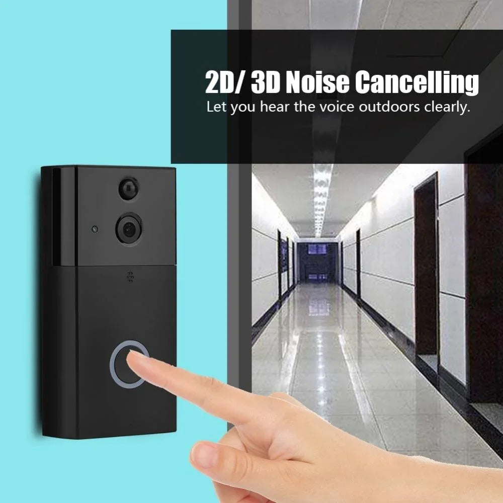 Smart WiFi Video Doorbell Night Vision Motion Detection Silver