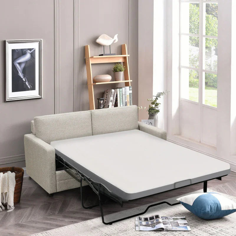 RAY 2 Seater Sofa bed with Separate Foam Mattress- Light grey - Flea Market