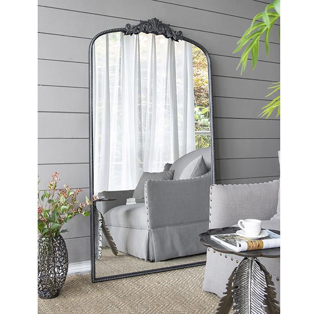 Ornate Metallic Floor Mirror 169x92cm Baroque Style - Statement Piece