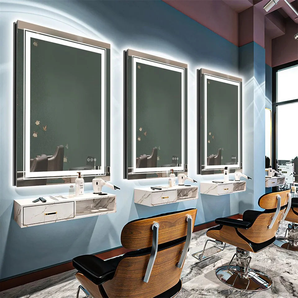 LED Bathroom Mirror 900x700mm Dimmable Anti-Fog Wall Mount Vanity