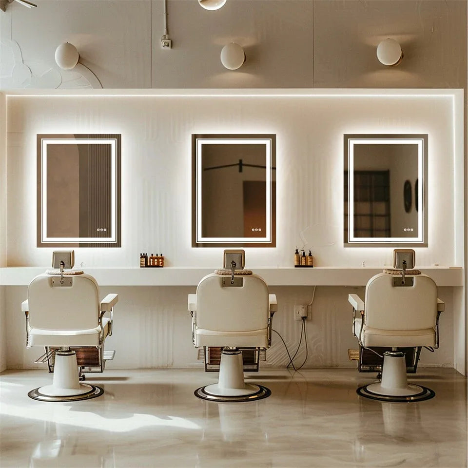 LED Bathroom Mirror 900x700mm Dimmable Anti-Fog Wall Mount Vanity