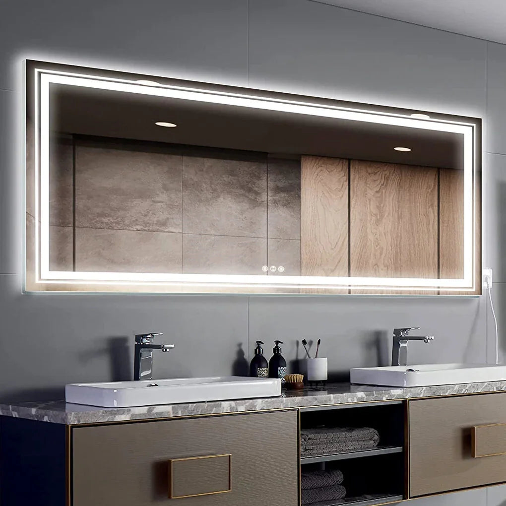 LED Bathroom Mirror 1830x900mm Oversize Dual Light Anti-Fog - LUVODI