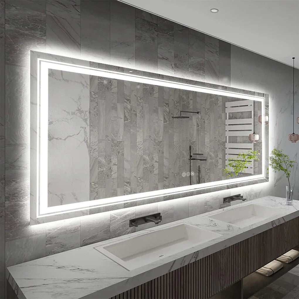 LED Bathroom Mirror 1830x900mm Oversize Dual Light Anti-Fog - LUVODI