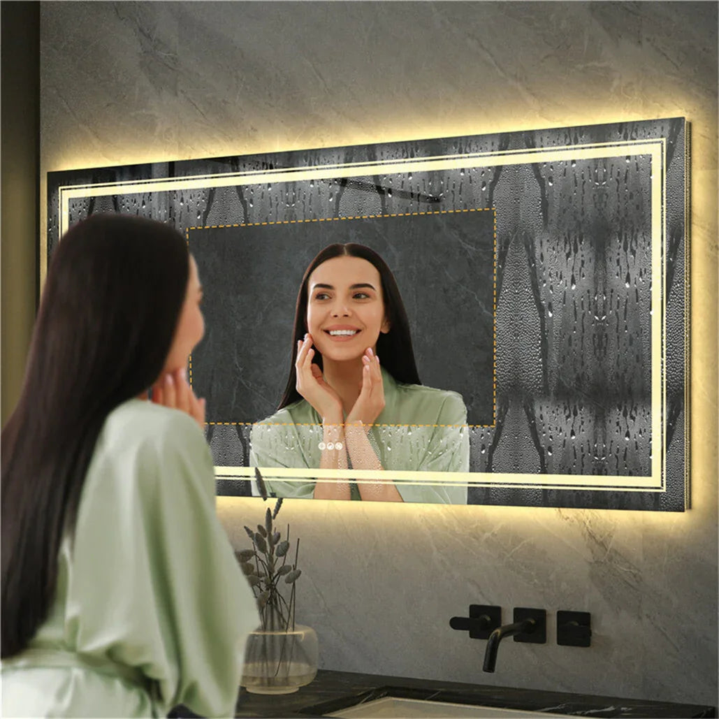 LED Bathroom Mirror 1830x900mm Oversize Dual Light Anti-Fog - LUVODI