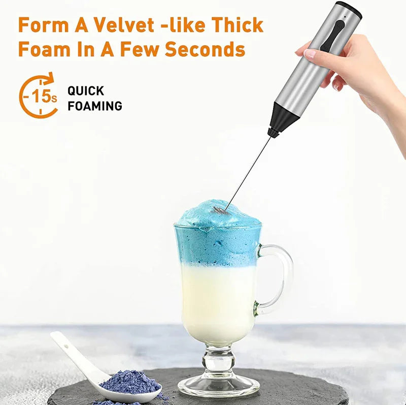 Rechargeable Electric Milk Frother Handheld Foam Maker Coffee Whisk Wand
