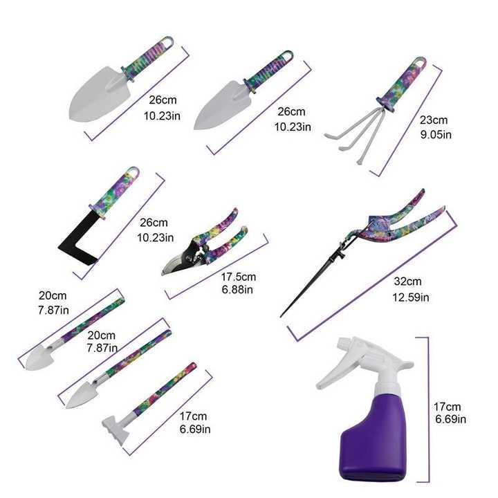 Green 5-Piece Compact Gardening Tool Set with Durable Case - Flea Market