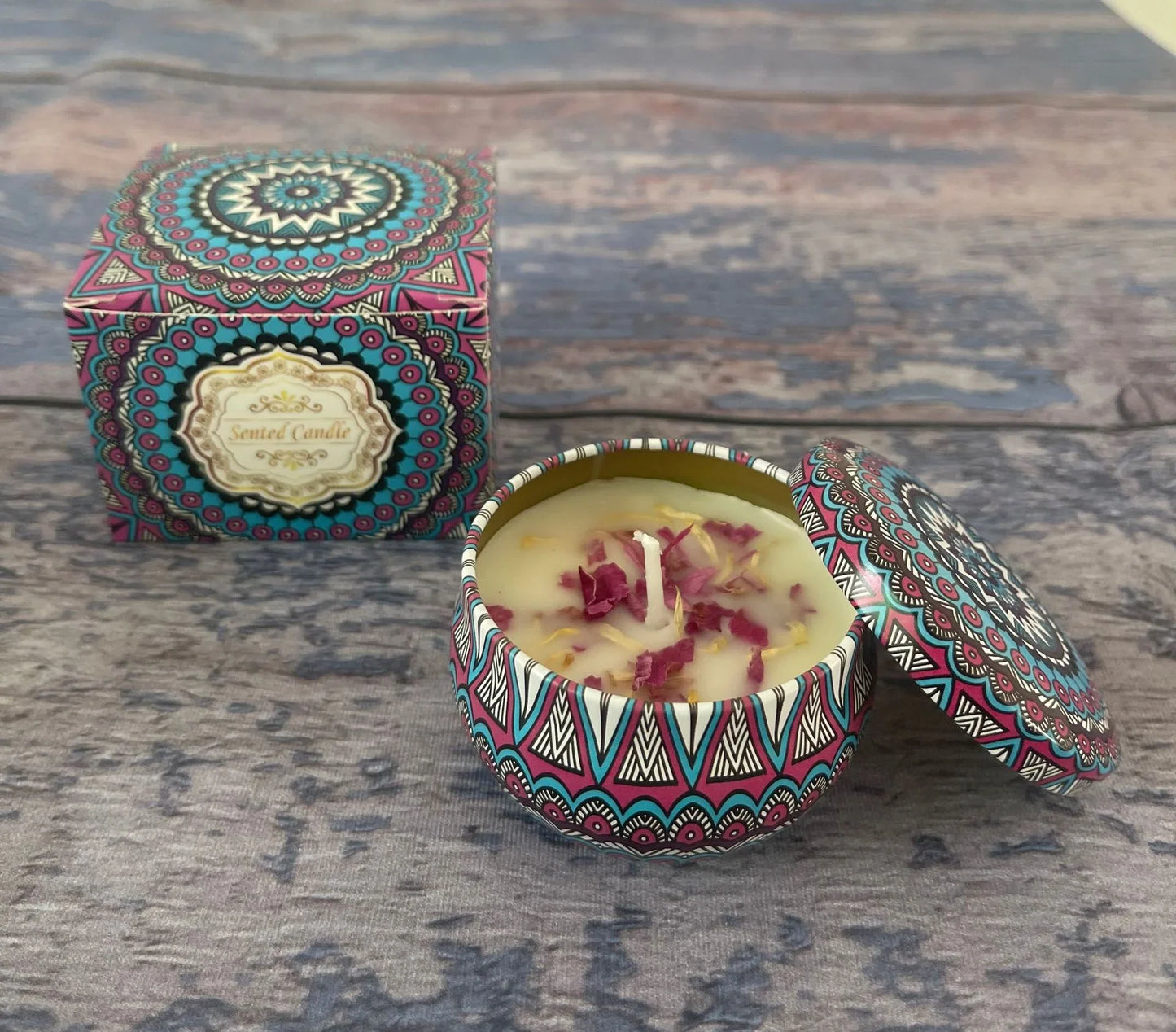 Small Scented Candle Set (Lavender) - 4 Soy Wax Candles - Flea Market