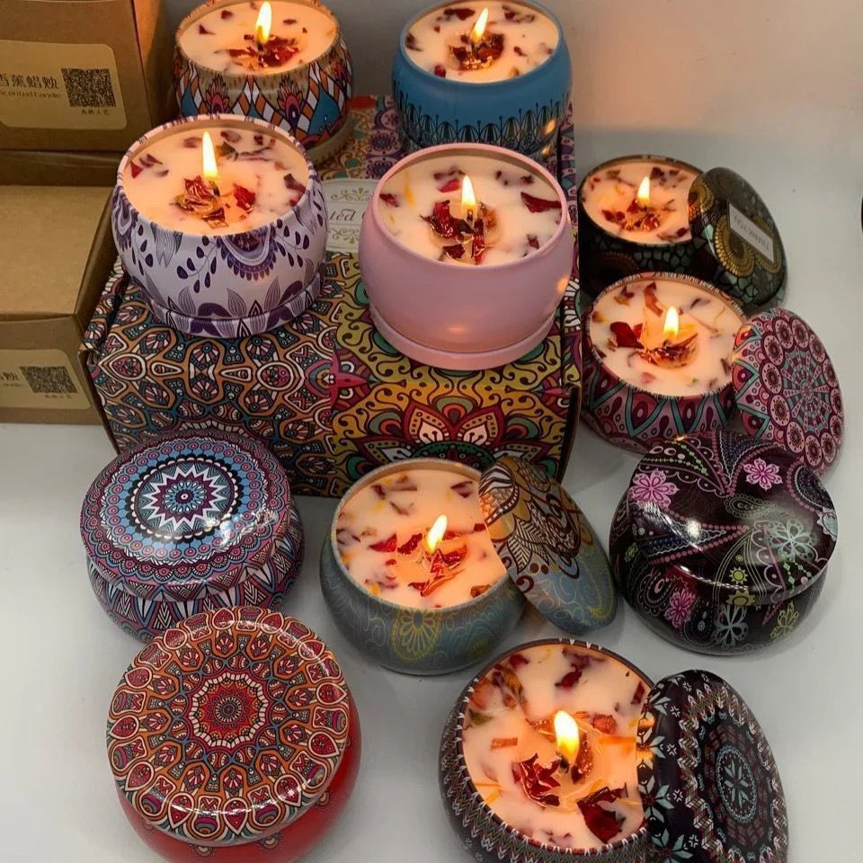 Small Scented Candle Set (Jasmine)- 4 Soy Wax Candles - Flea Market