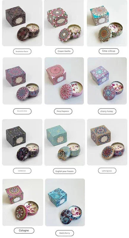 Small Scented Candle Set (Jasmine)- 4 Soy Wax Candles - Flea Market