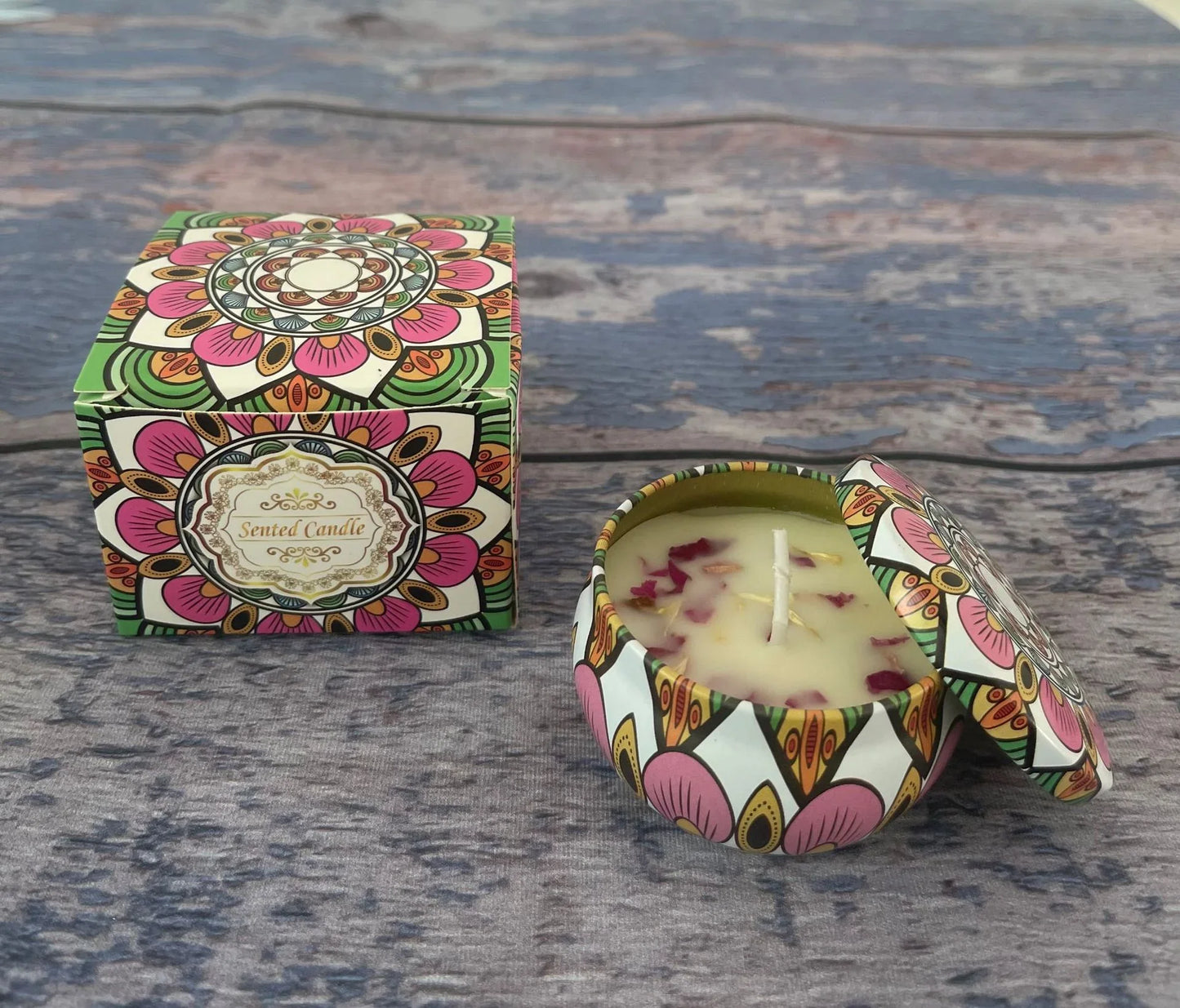 Small Scented Candle Set (Vanilla cream) - 4 Soy Wax Candles - Flea Market