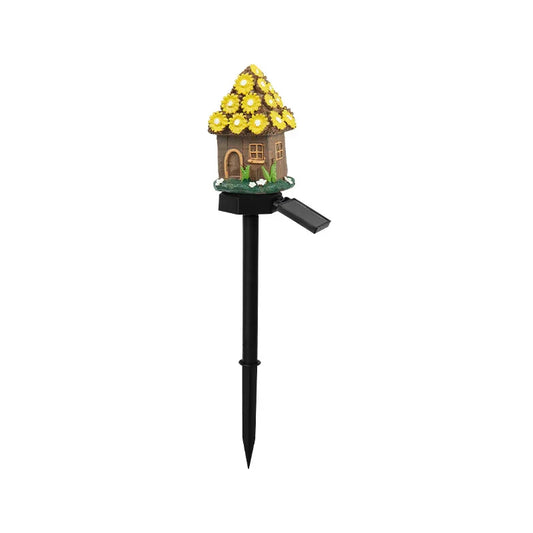 Brown And Yellow Solar Resin Garden Stake Light - Flea Market