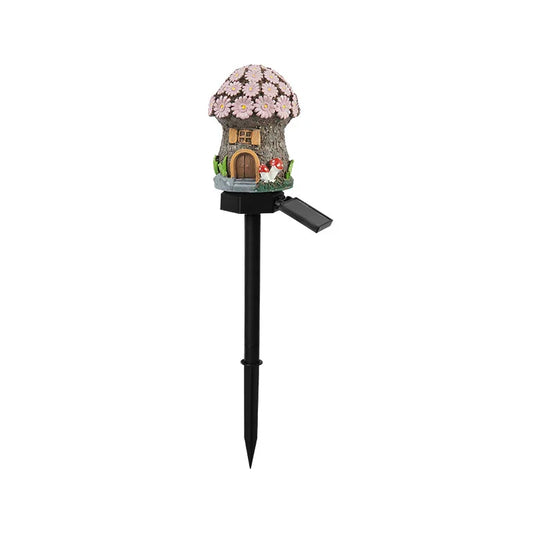Brown And Pink Solar Resin Garden Stake Light - Flea Market