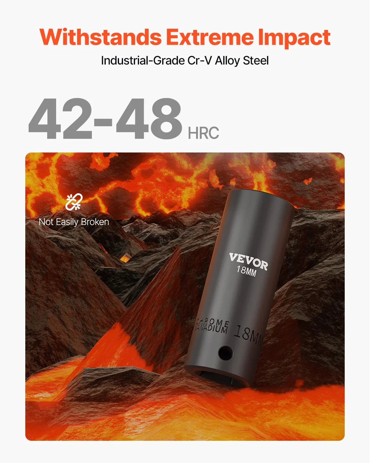 VEVOR 43pc Impact Socket Set 6-Point Metric 9-30mm Standard Deep