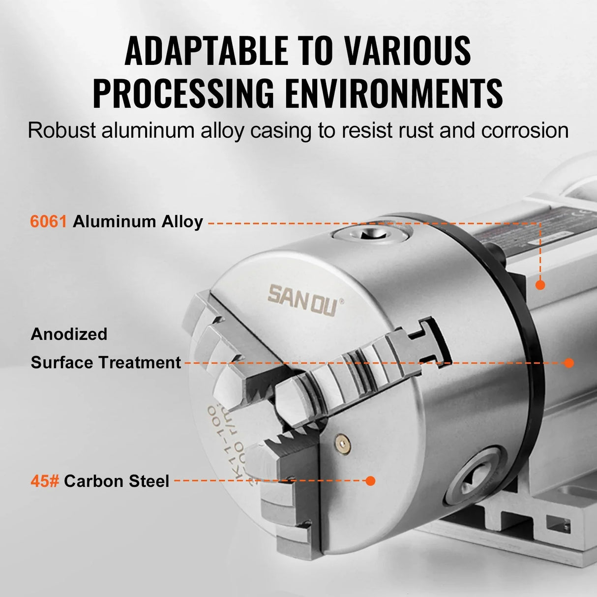 VEVOR Dividing Head 100mm 3-Jaw Chuck CNC 4th Axis Rotational