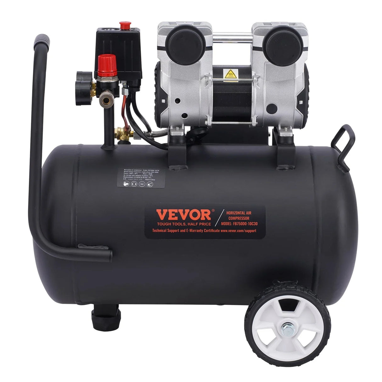VEVOR 30L Air Compressor Portable Oil-Free 90 PSI Compact