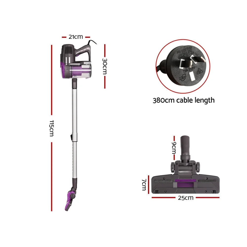 Devanti Stick Vacuum Cleaner Bagless Corded 500W Purple - Flea Market