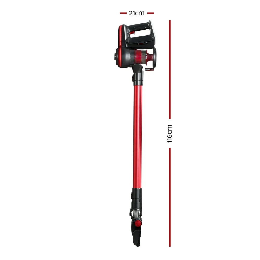 Devanti Stick Vacuum Cleaner Brushless Cordless 250W Red - Flea Market