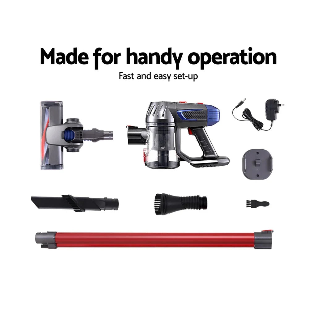 Devanti Stick Vacuum Cleaner Bagless Cordless Red 150W - Flea Market