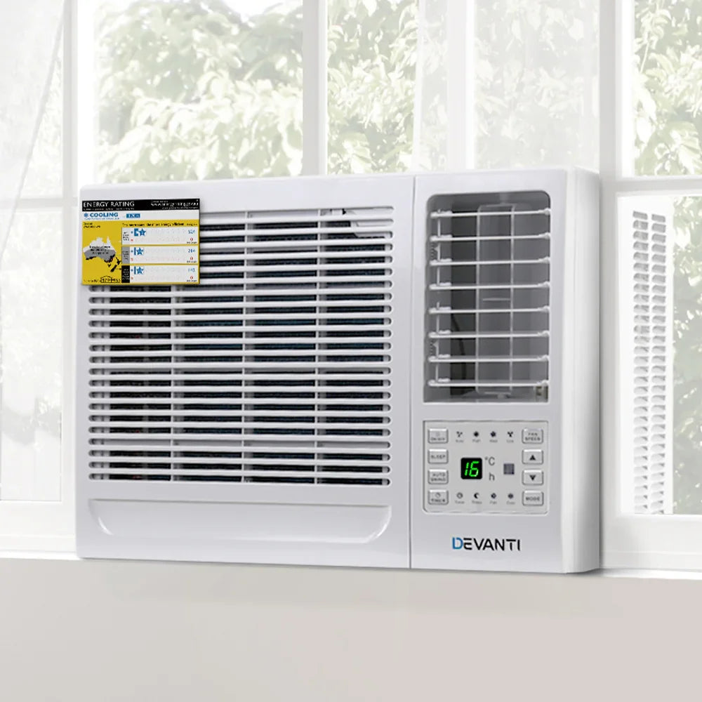 Devanti 1.7kW Window Air Conditioner - Compact Permanent Cooling