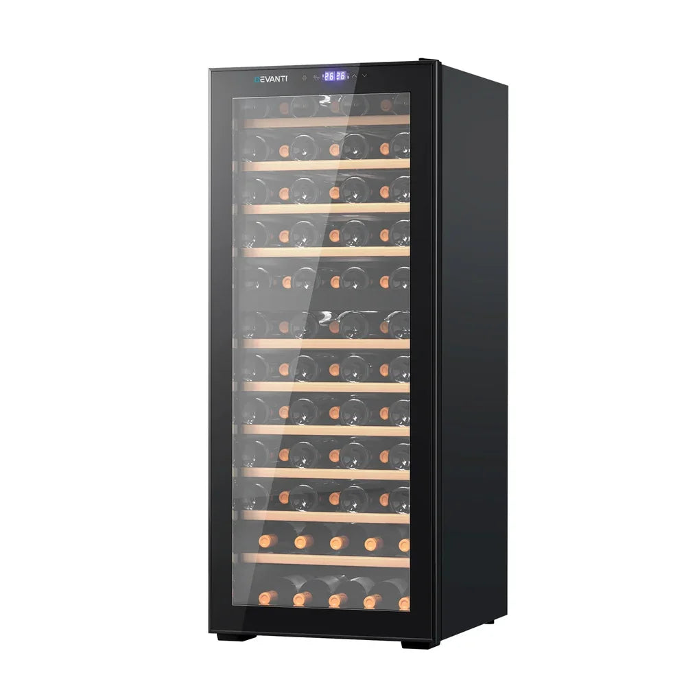 Devanti 80 Bottle Dual Zone Wine Fridge - Black
