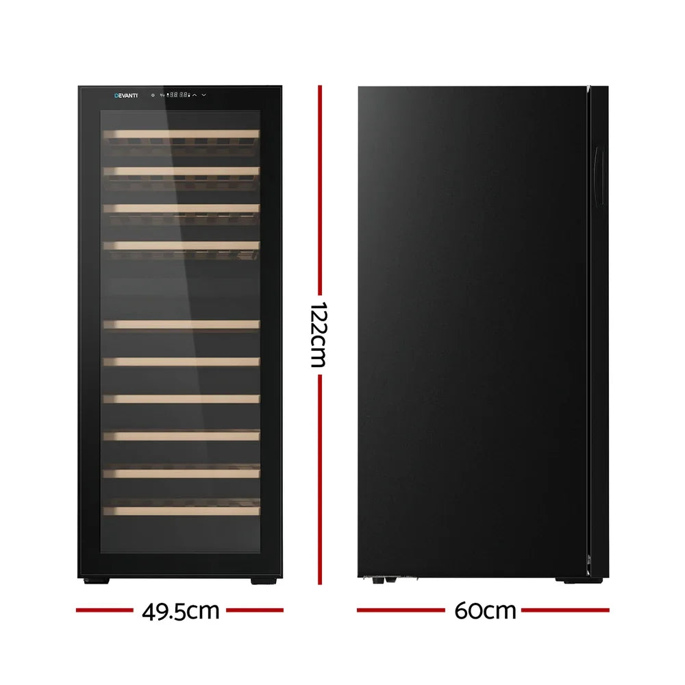 Devanti 80 Bottle Dual Zone Wine Fridge - Black