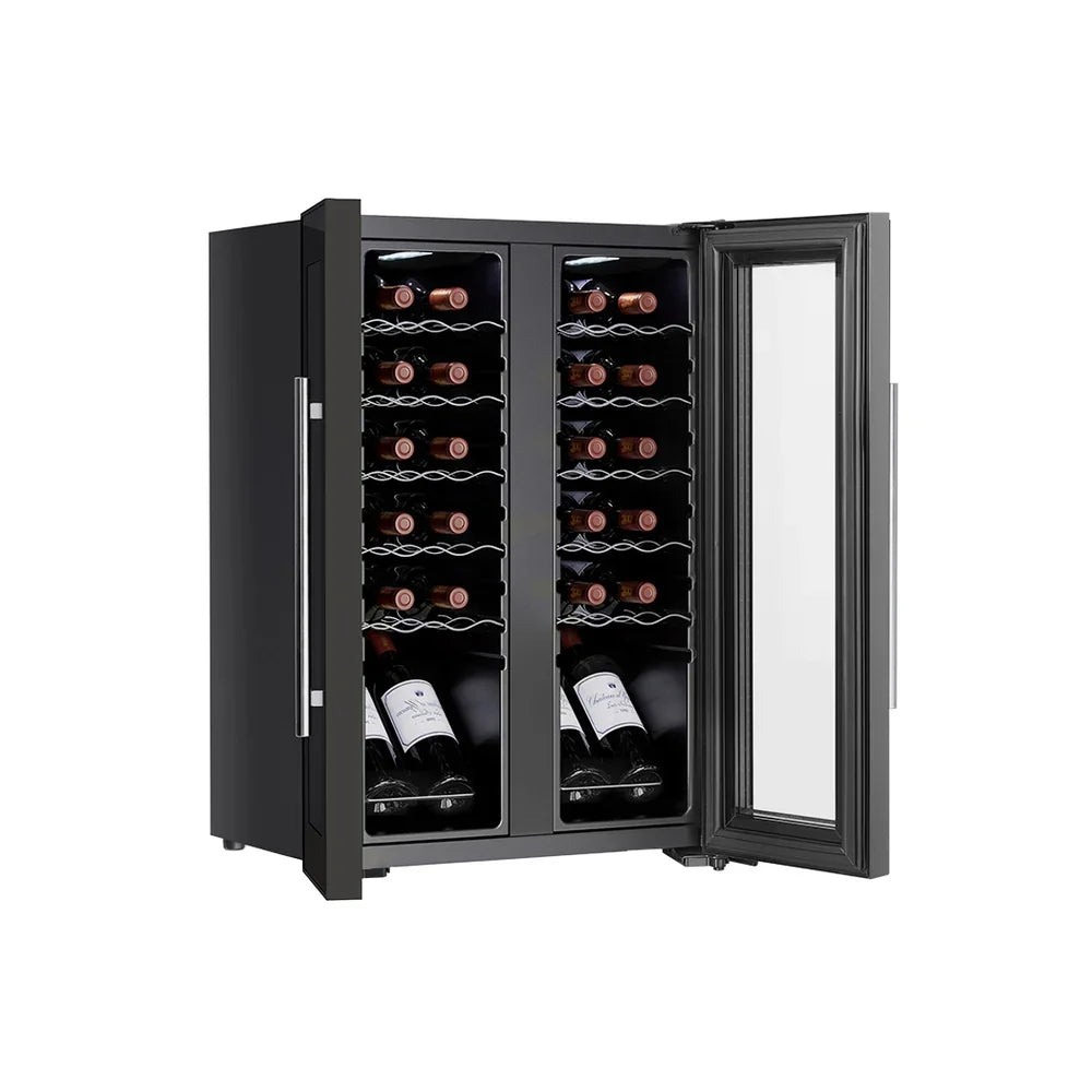 Devanti 24 Bottle Dual Zone Wine Fridge - Black