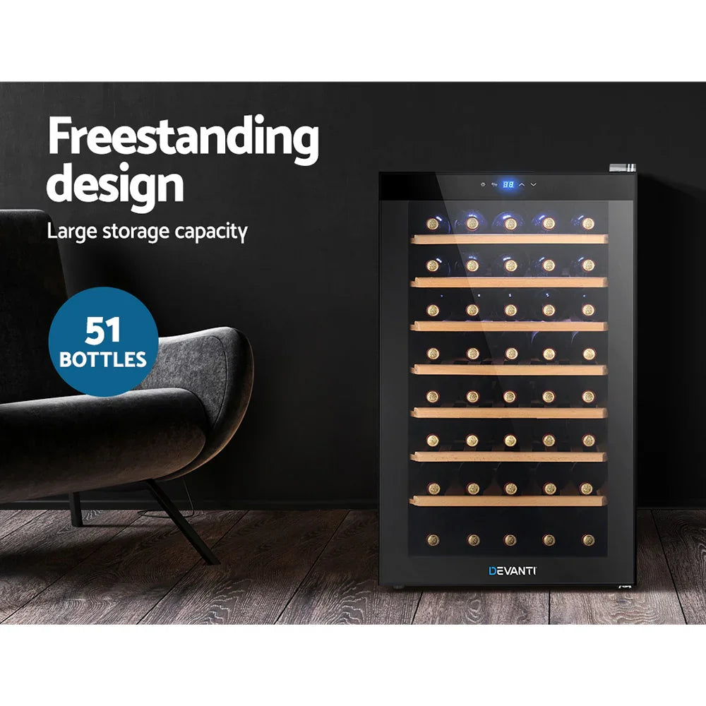 Devanti 51 Bottle Wine Fridge - Black
