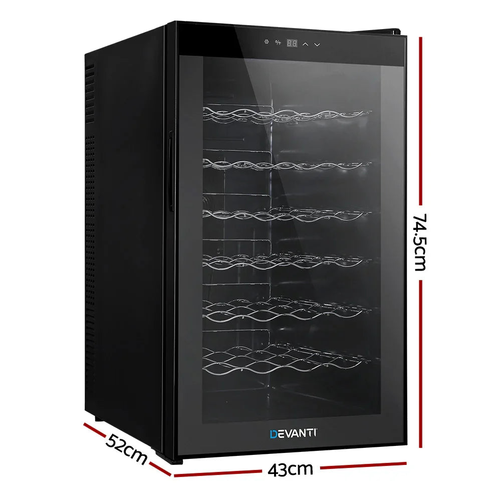 Devanti 28 Bottle Wine Fridge - Black