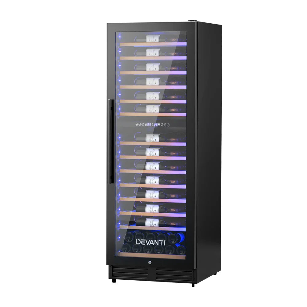 Devanti 128 Bottle Dual Zone Wine Fridge - Black