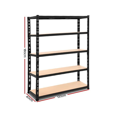 Giantz 1.8M Garage Shelving Warehouse Pallet Racking Storage Shelve Black - Flea Market