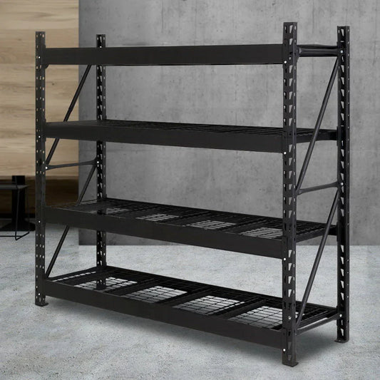 Giantz 2Mx2M Garage Shelving Warehouse Pallet Racking Storage Shelve Black - Flea Market