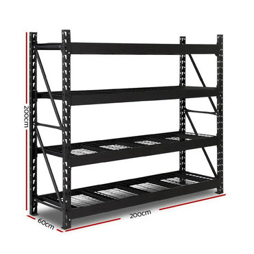 Giantz 2Mx2M Garage Shelving Warehouse Pallet Racking Storage Shelve Black - Flea Market