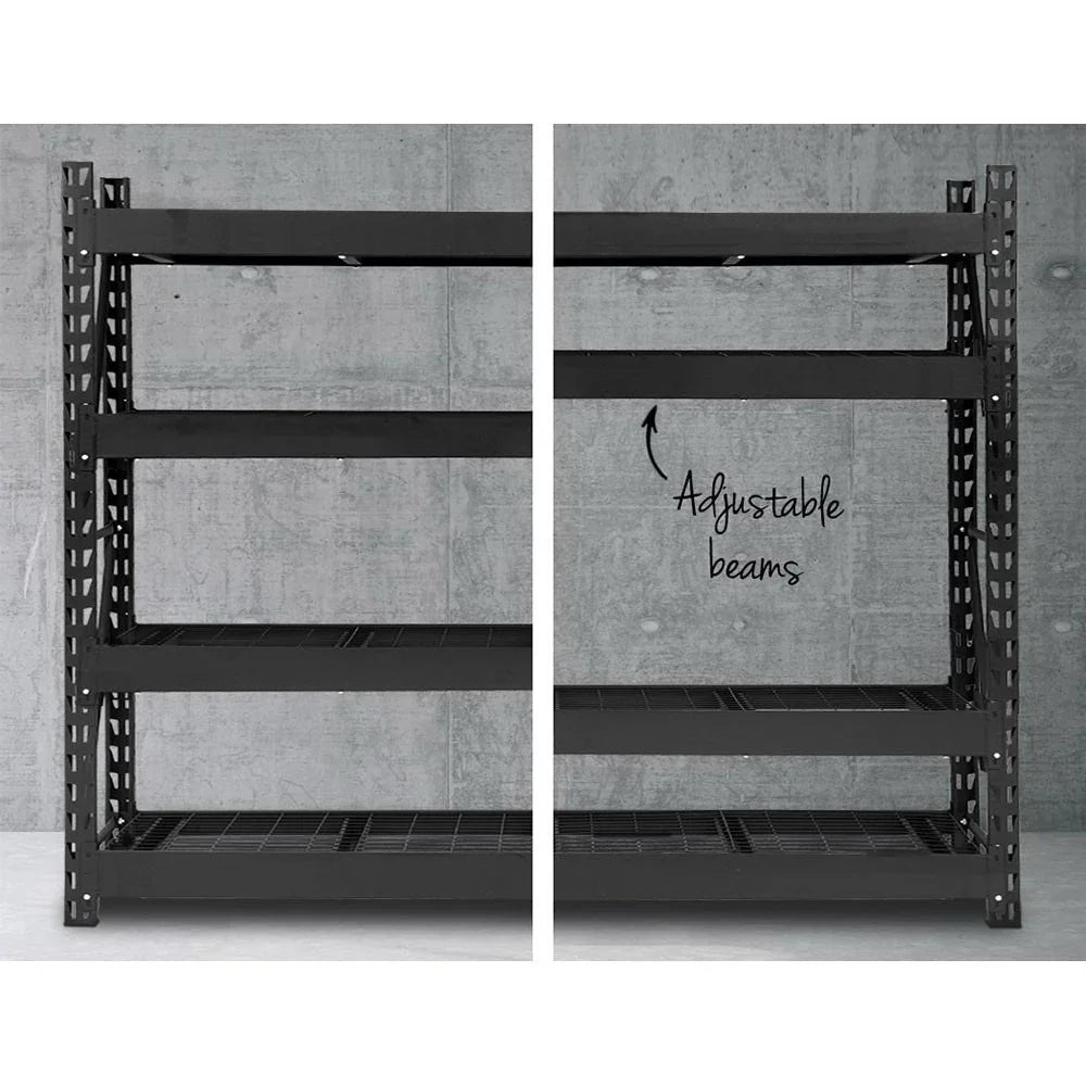 Giantz 2Mx2M Garage Shelving Warehouse Pallet Racking Storage Shelve Black - Flea Market
