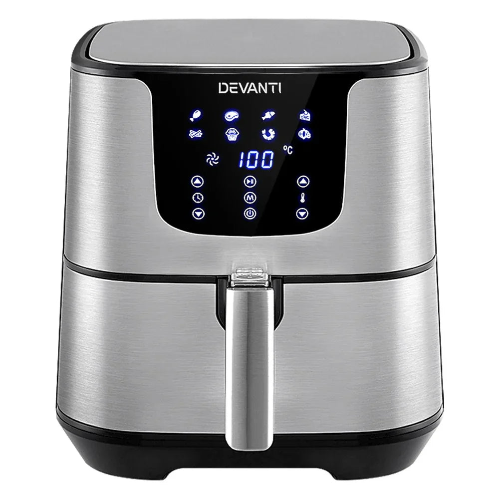 Devanti Air Fryer 7L LCD Fryers Stainless Steel - Flea Market