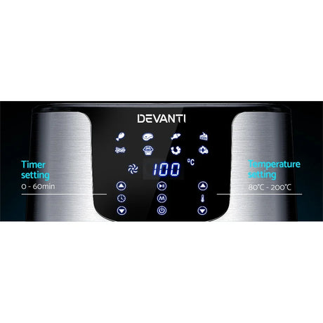 Devanti Air Fryer 7L LCD Fryers Stainless Steel - Flea Market