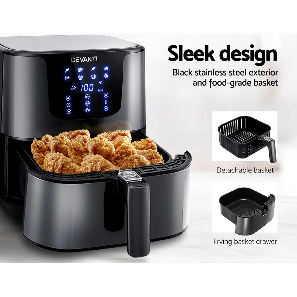 Devanti Air Fryer 7L LCD Fryers Black - Flea Market