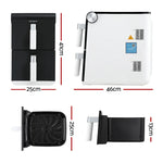 Devanti dual basket air fryer black and white with dimensions 41x25x46cm shown